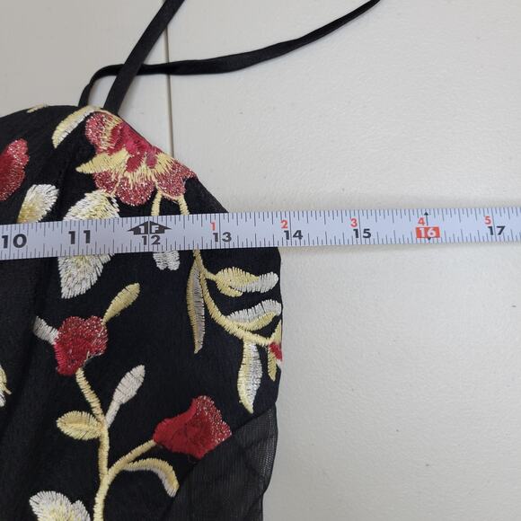 Mini Tulle Dress Balletcore Black Floral Layered Lace up Back 7 HoCo Formal - Picture 12 of 15